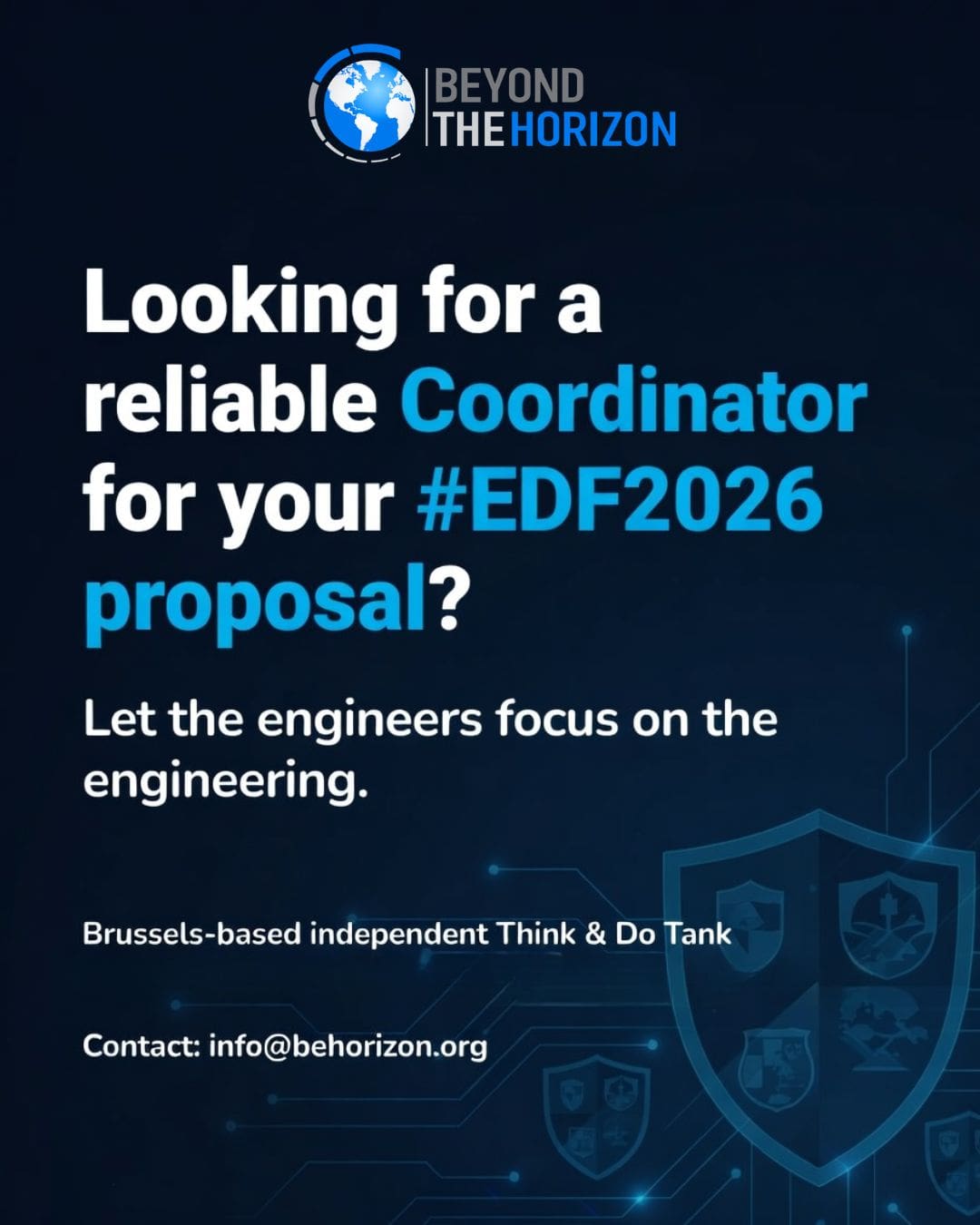 Looking for a reliable Coordinator for your EDF2026 proposal